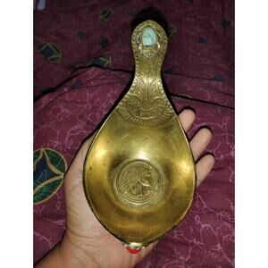 brass spoon rest or decorative ashtray Unique 70's/80's Native American